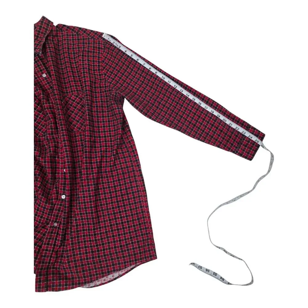 Vintage Ozark Trail Men’s Long Sleeve Button Up Flannel Red Plaid Shirt Size 2XL - Picture 6 of 6